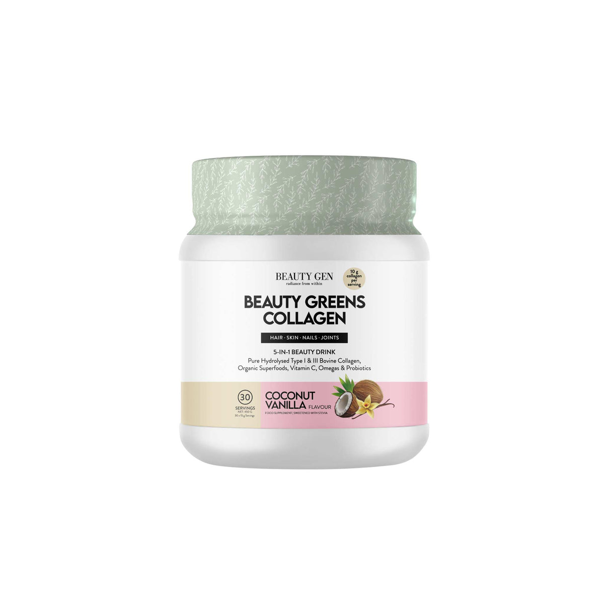 Beauty Gen Beauty Greens Coconut Vanilla 450g