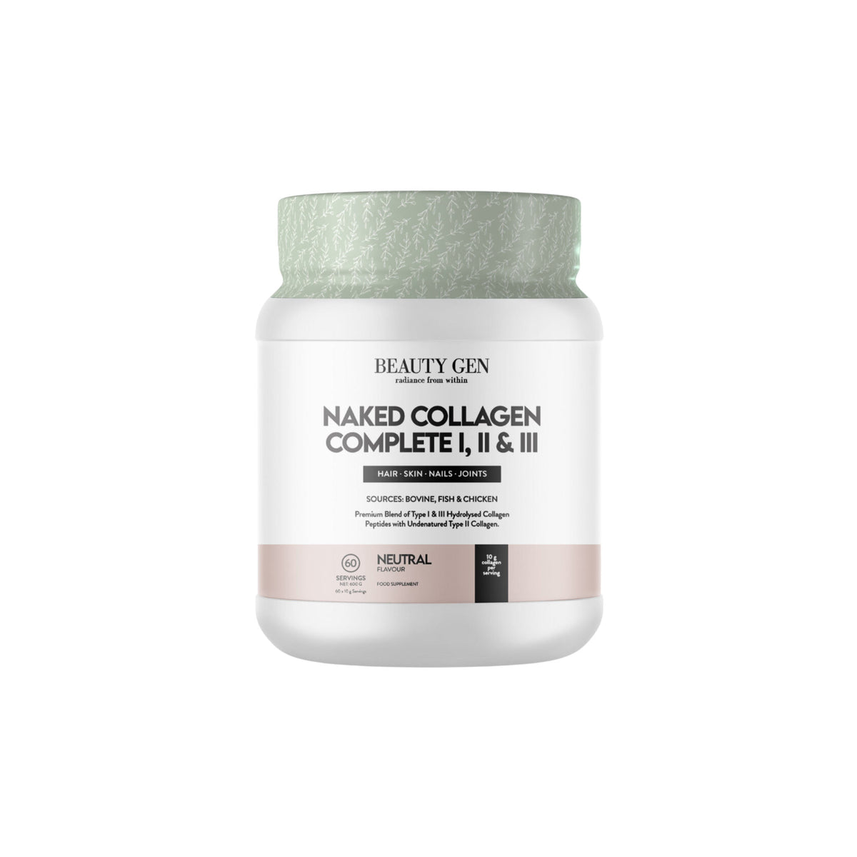 Beauty Gen Naked Collagen Complete Type I, II &amp; III 600g