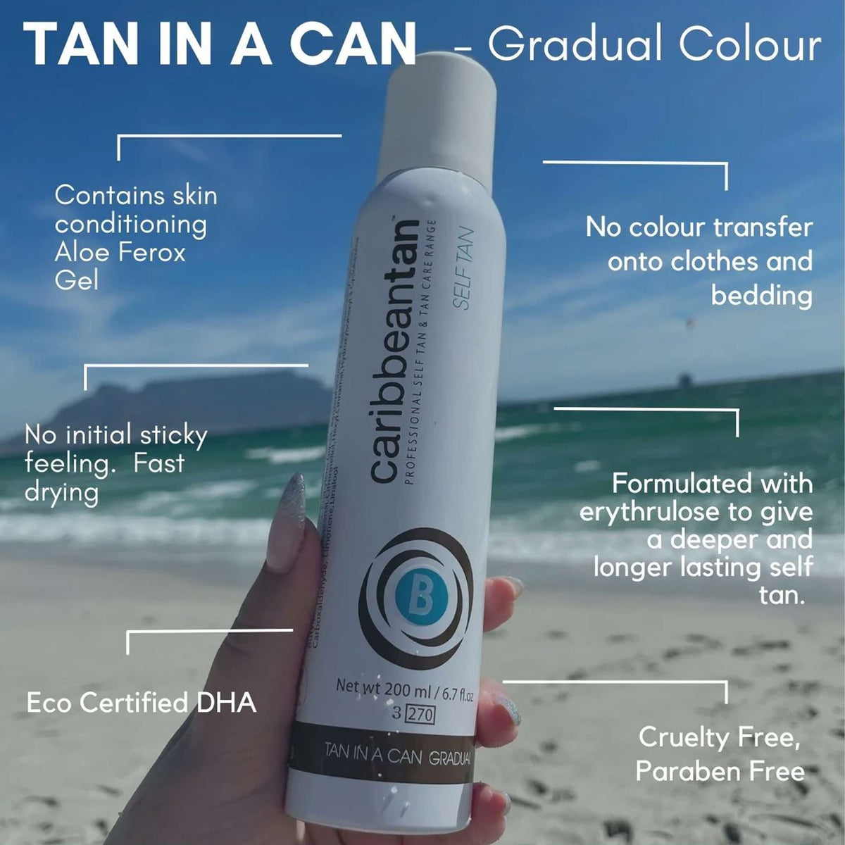 Caribbeantan Tan In A Can Aerosol - Gradual Self Tan 200ml