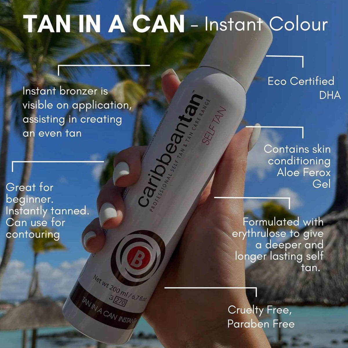 Caribbeantan Tan In A Can Aerosol - Instant Self Tan 200ml