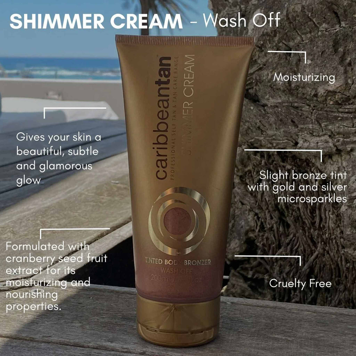 Caribbeantan Tinted Body Bronzer Shimmer Cream 200ml