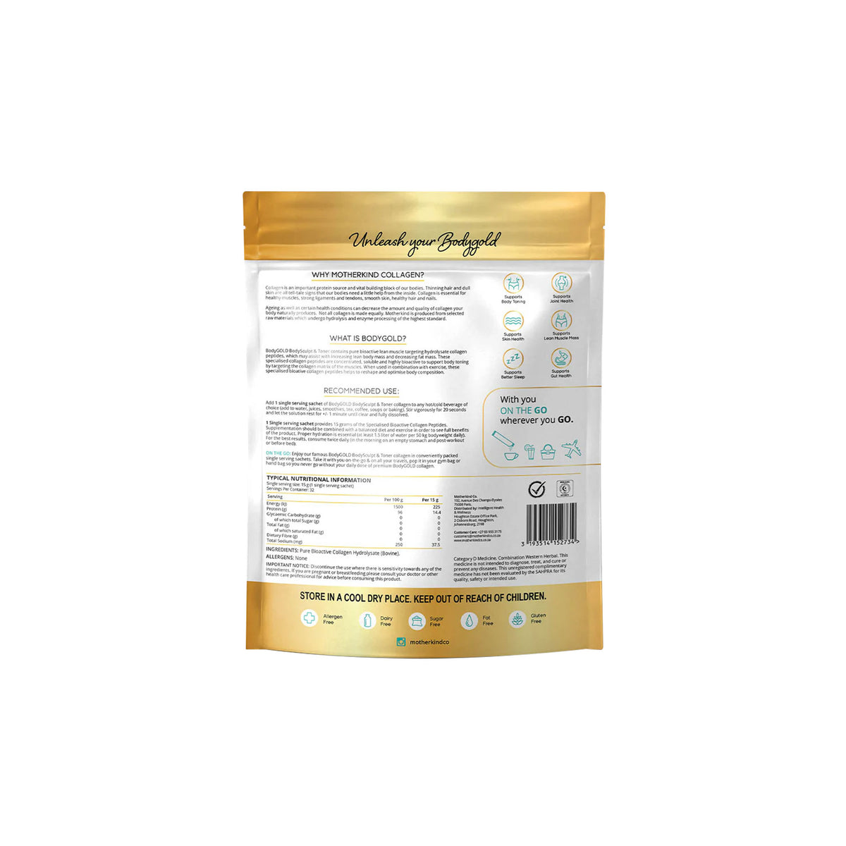 Motherkind BodyGold Collagen Single Servings