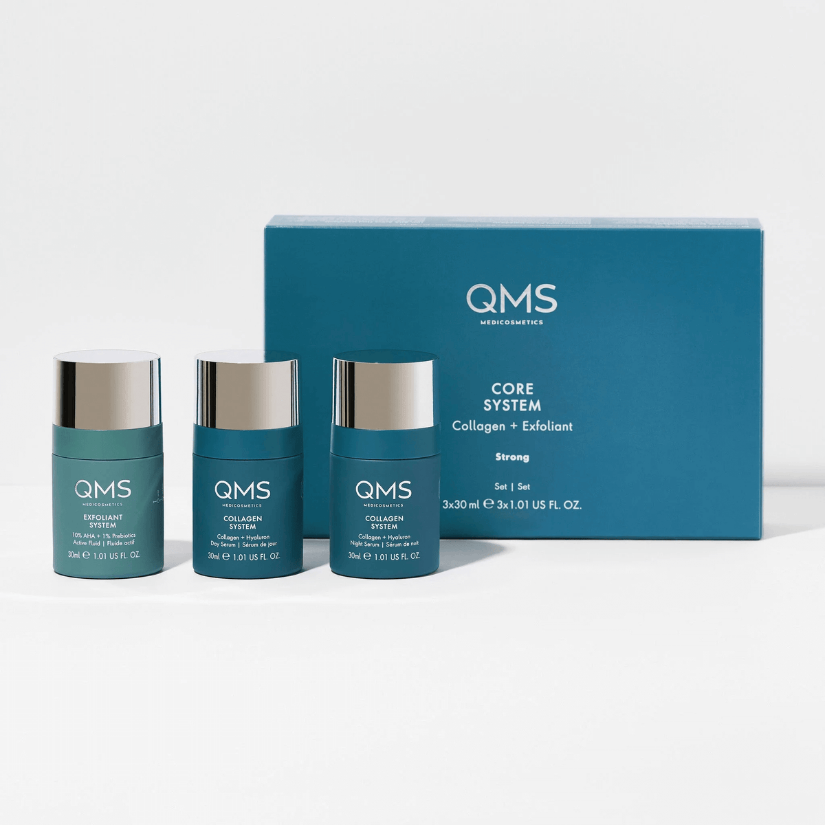 QMS Collagen + Exfoliant Set Strong 3x30ml